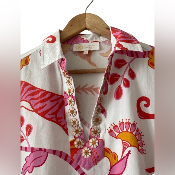 NWOT SHERIDAN FRENCH rhodes dress in pink tiger size M - Picture 9 of 14